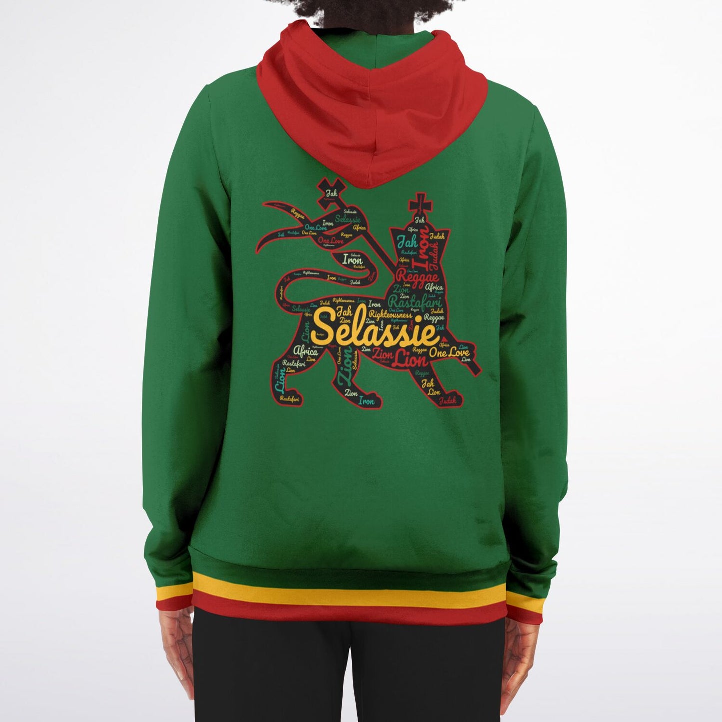 Rasta Lion Of Judah Athletic Zip Up Hoodie