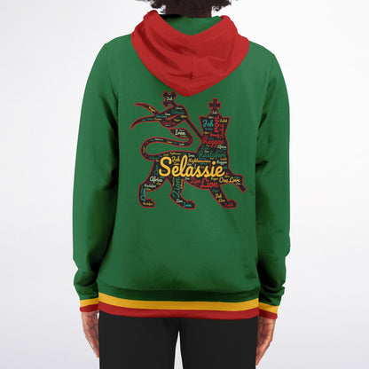 Rasta Lion Of Judah Athletic Zip Up Hoodie