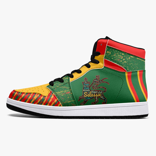 Rasta Shoes Lion of Judah Hightop Basketball Sneakers - Green