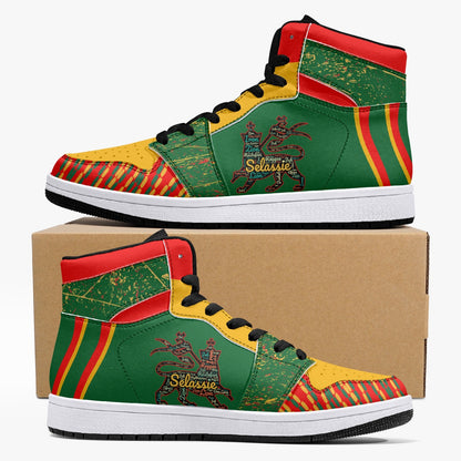 Rasta Shoes Lion of Judah Hightop Basketball Sneakers - Green