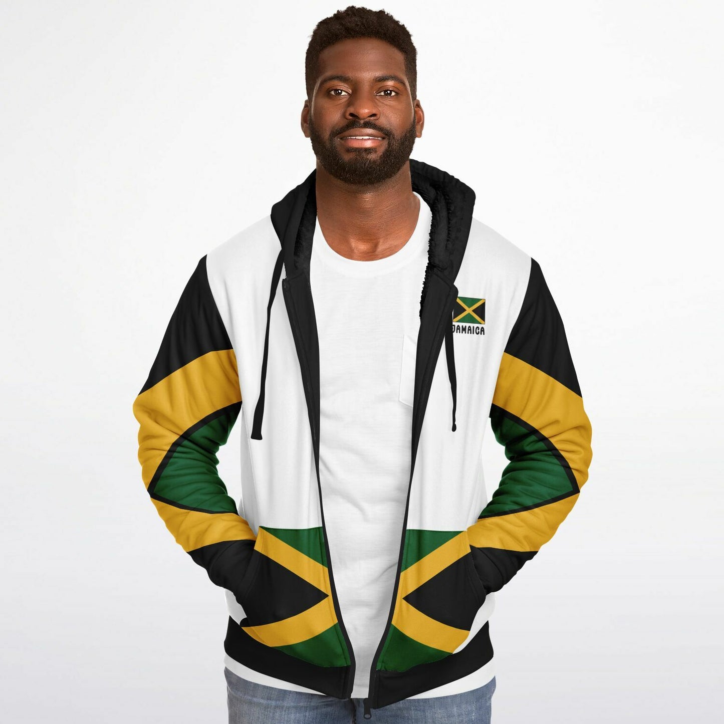 Jamaica Fleece Lined Zip Up Hoodie