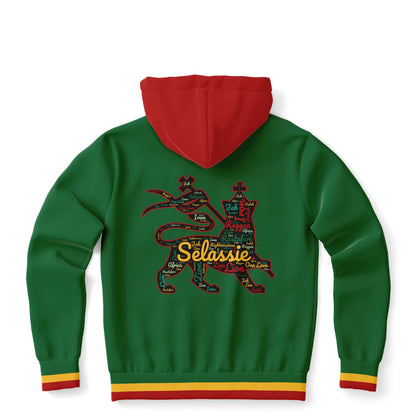 Rasta Lion Of Judah Athletic Zip Up Hoodie