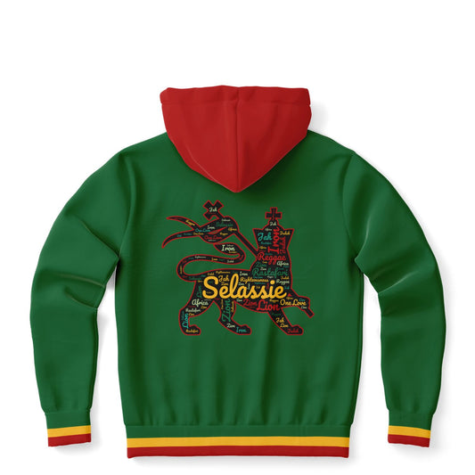 Rasta Lion Of Judah Athletic Zip Up Hoodie