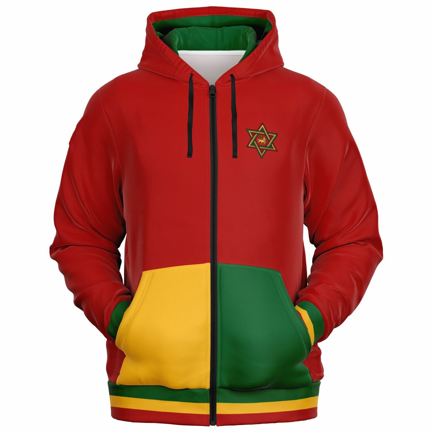 Rasta Lion Of Judah Casual Zip Up Hoodie