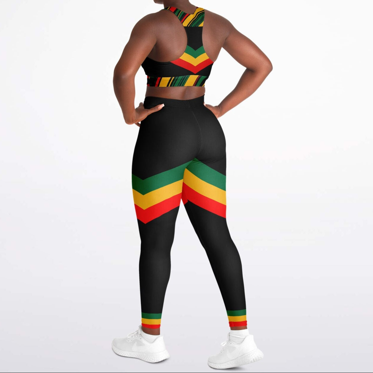 Rasta Padded Sports Bra & Leggings Set