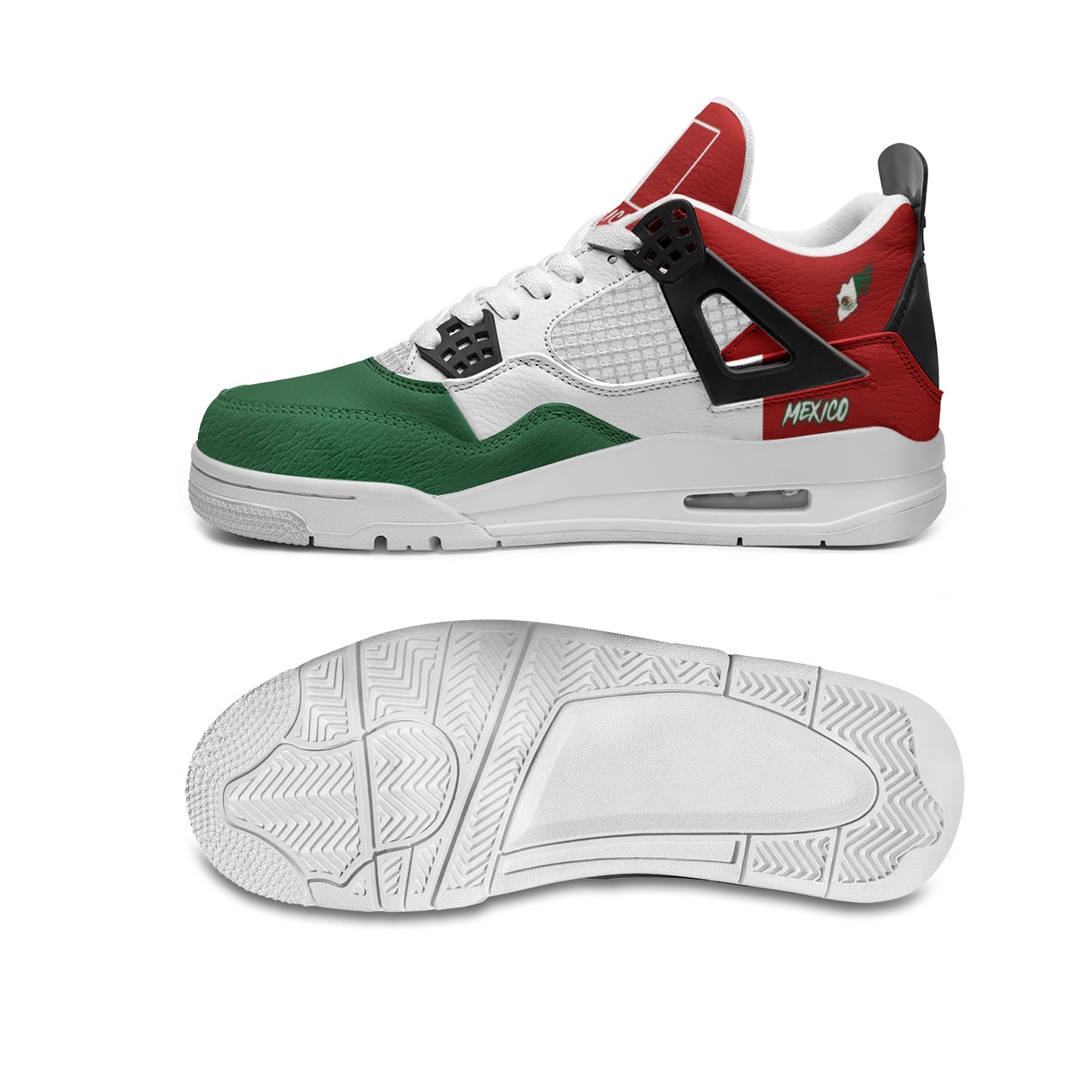 Mexico Flag Shoes - Rebel Sole Mid Top Sneakers