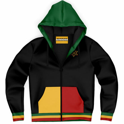 Rasta Fleece Lined Zip Up Hoodie