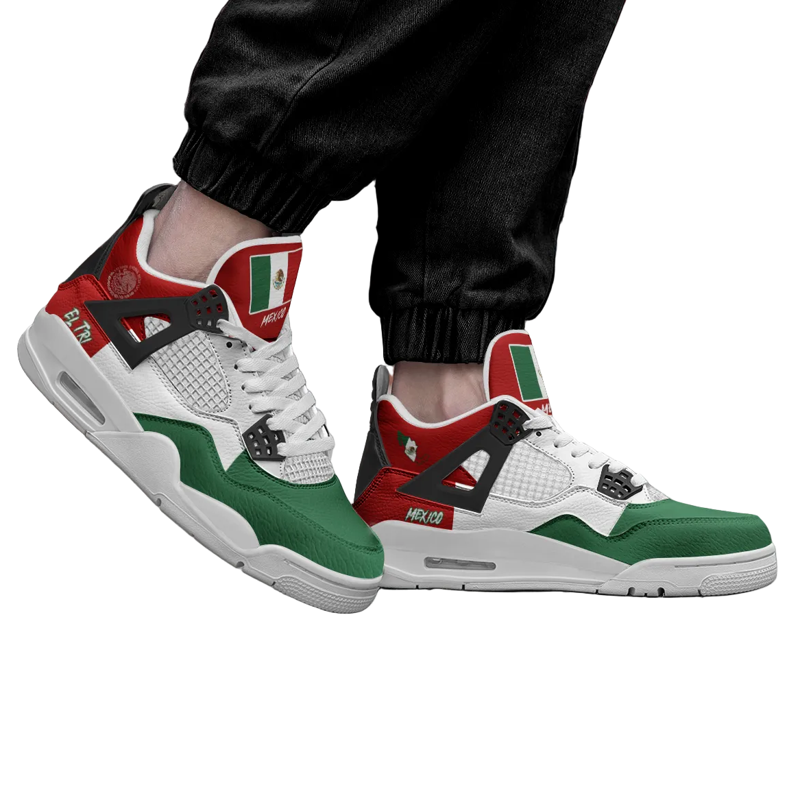 Mexico Flag Shoes - Rebel Sole Mid Top Sneakers