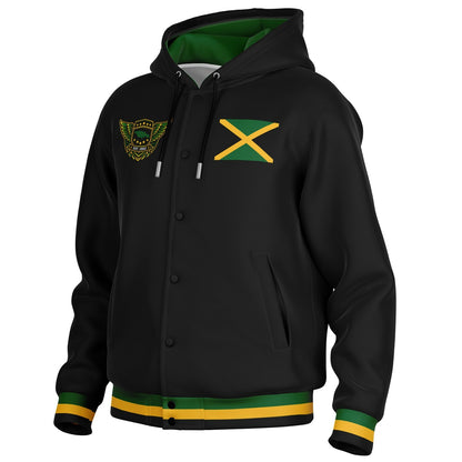Jamaica Lion Of Judah Hooded Baseball Jacket