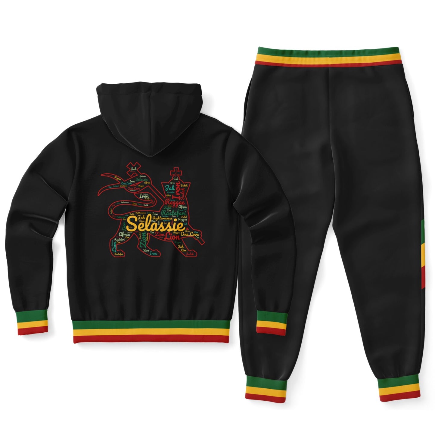 Rasta Casual Zip Up Hoodie & Jogger Set