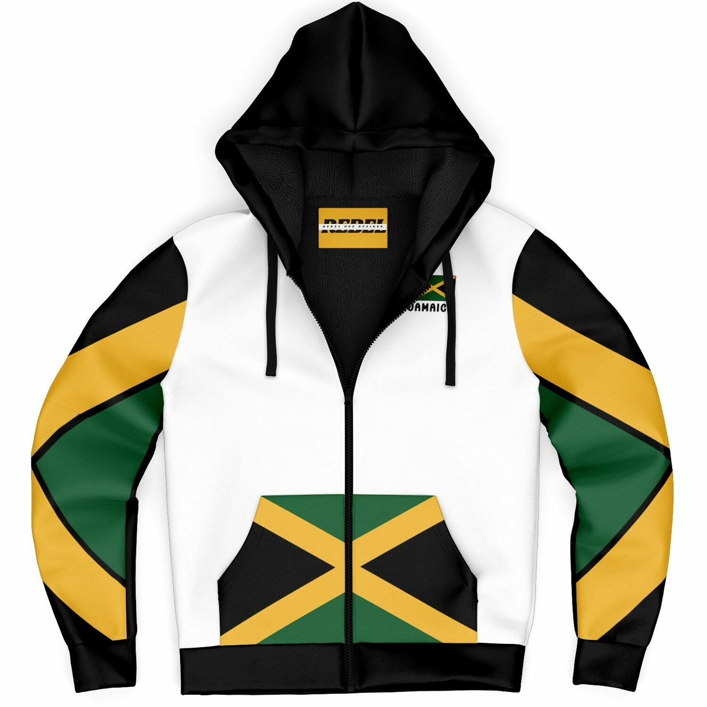 Jamaica Fleece Lined Zip Up Hoodie