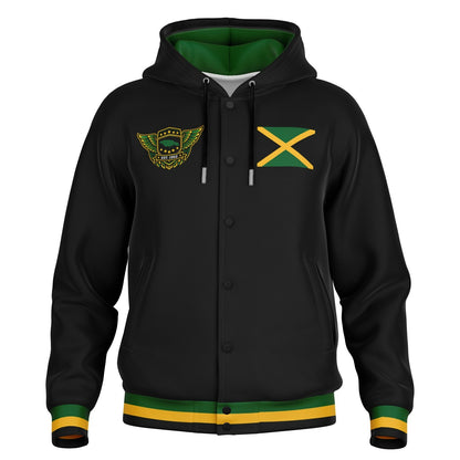 Jamaica Lion Of Judah Hooded Baseball Jacket