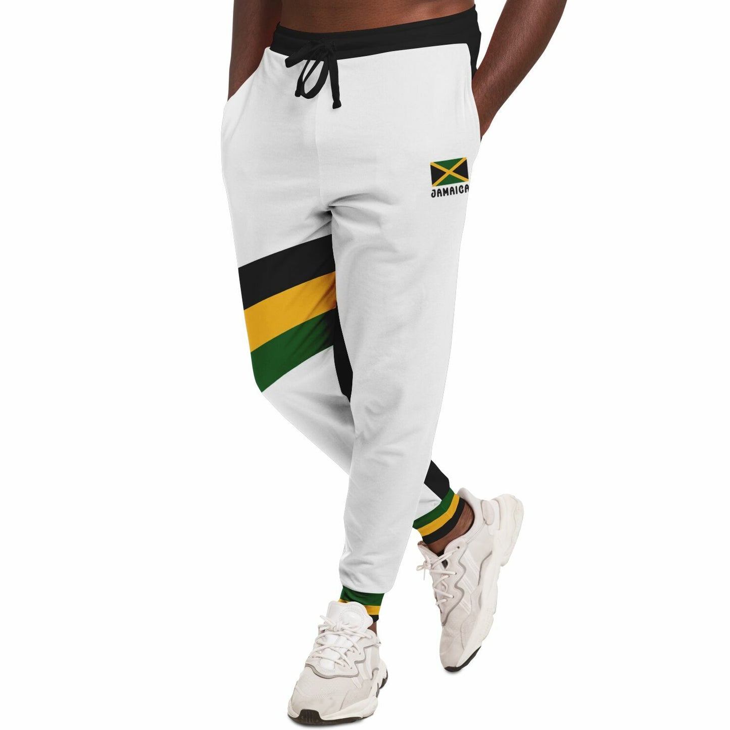 Jamaica Casual Joggers Pants - White Black