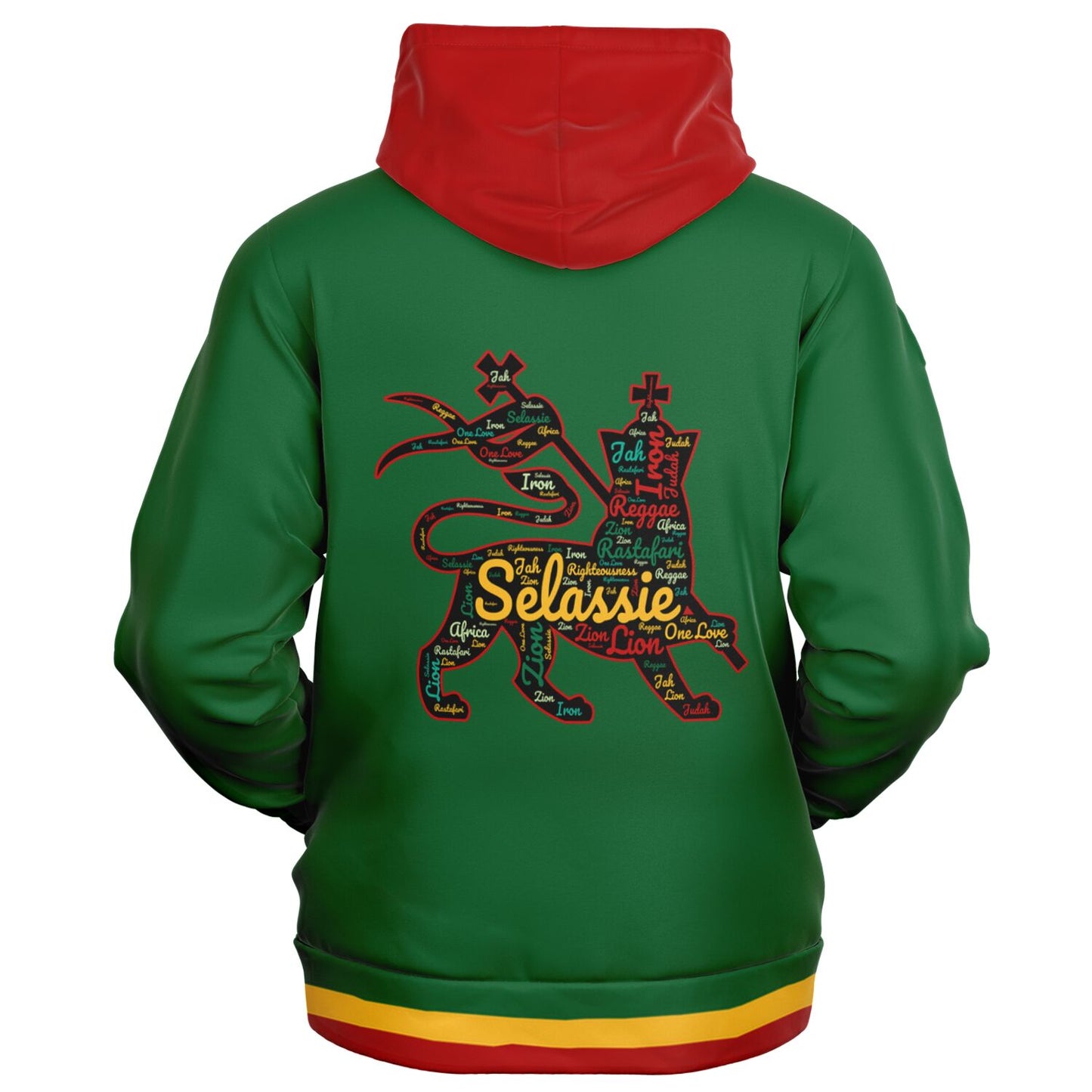 Rasta Lion Of Judah Athletic Zip Up Hoodie