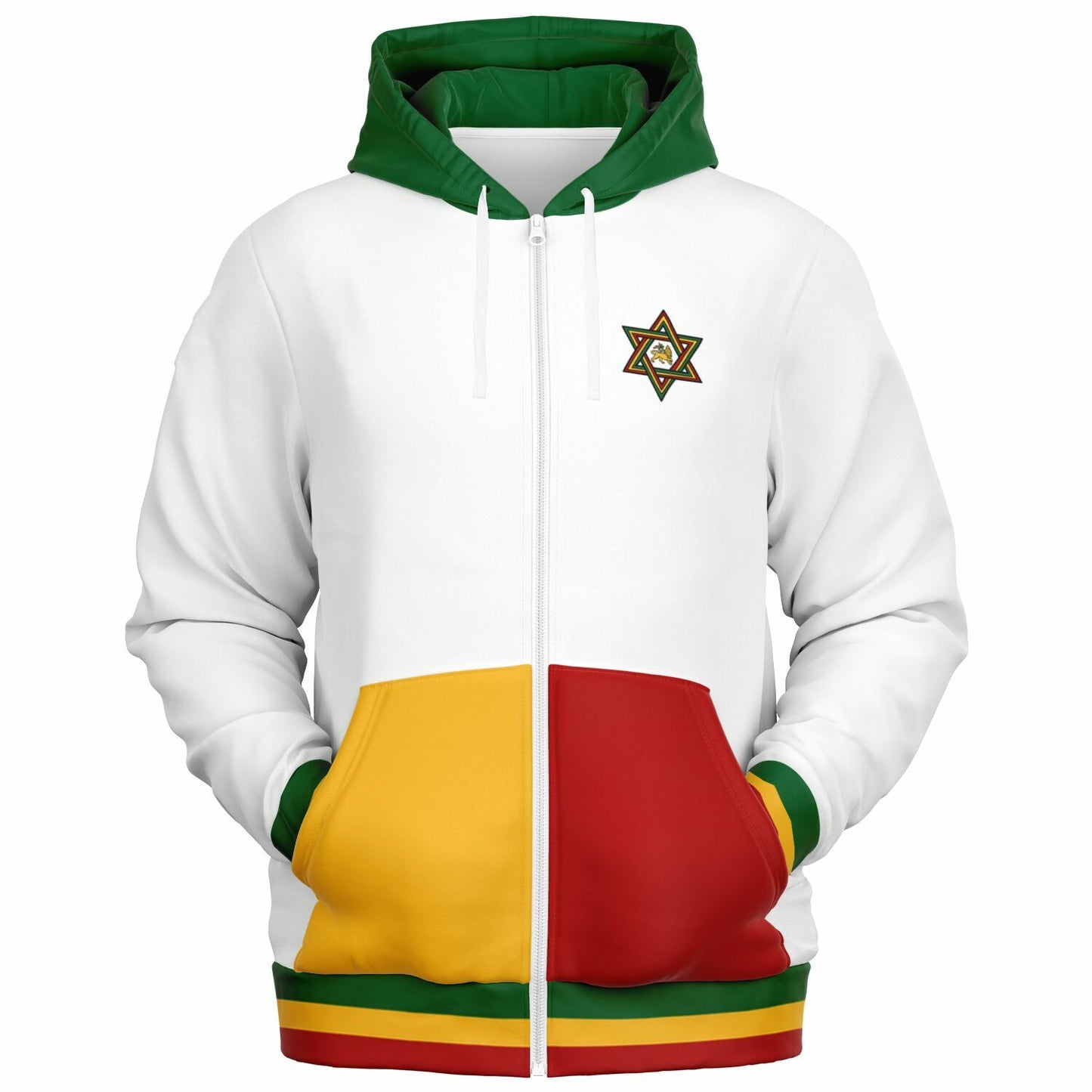 Rasta Lion Of Judah Casual Zip Up Hoodie