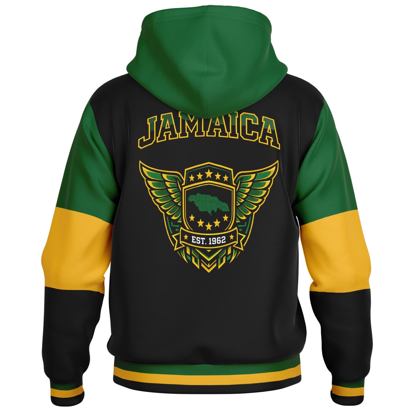 Jamaica Map Hooded Baseball Jacket