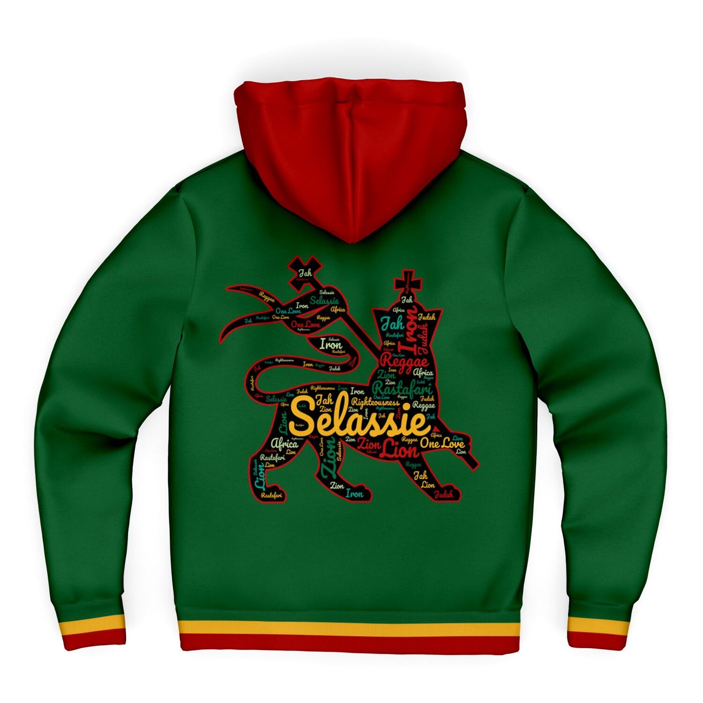 Rasta Fleece Lined Zip Up Hoodie