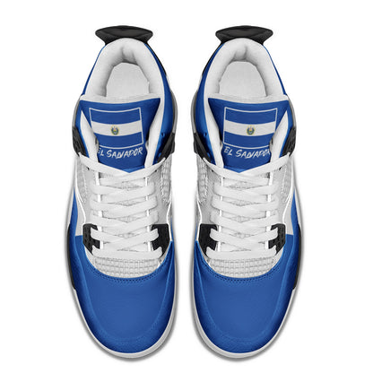 El Salvador Flag Shoes - Rebel Sole Mid Top Sneakers