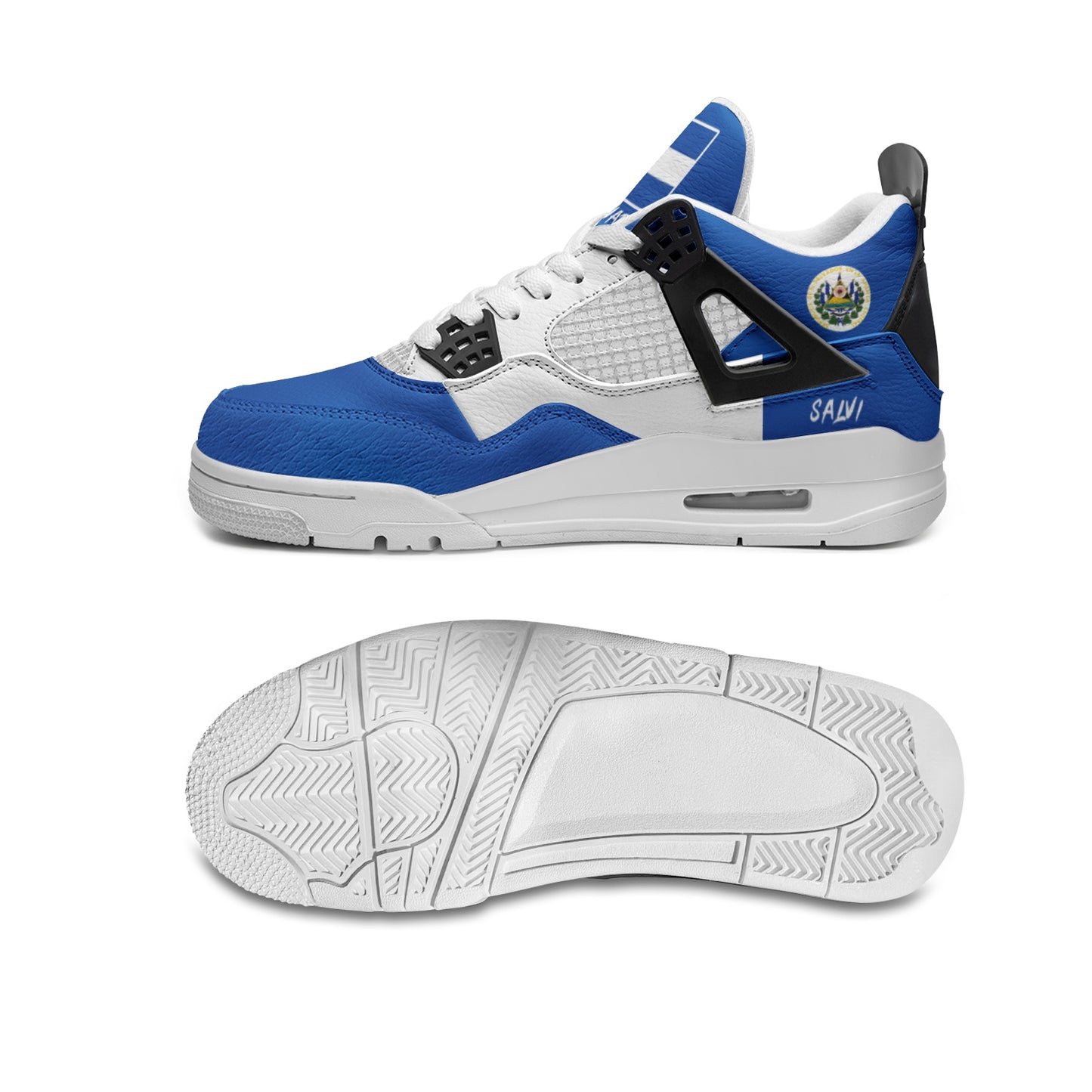 El Salvador Flag Shoes - Rebel Sole Mid Top Sneakers