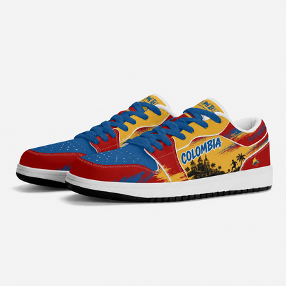 Colombia Soccer Flag Shoes - Jamrock Low Sneakers - Tierra del Café Pride