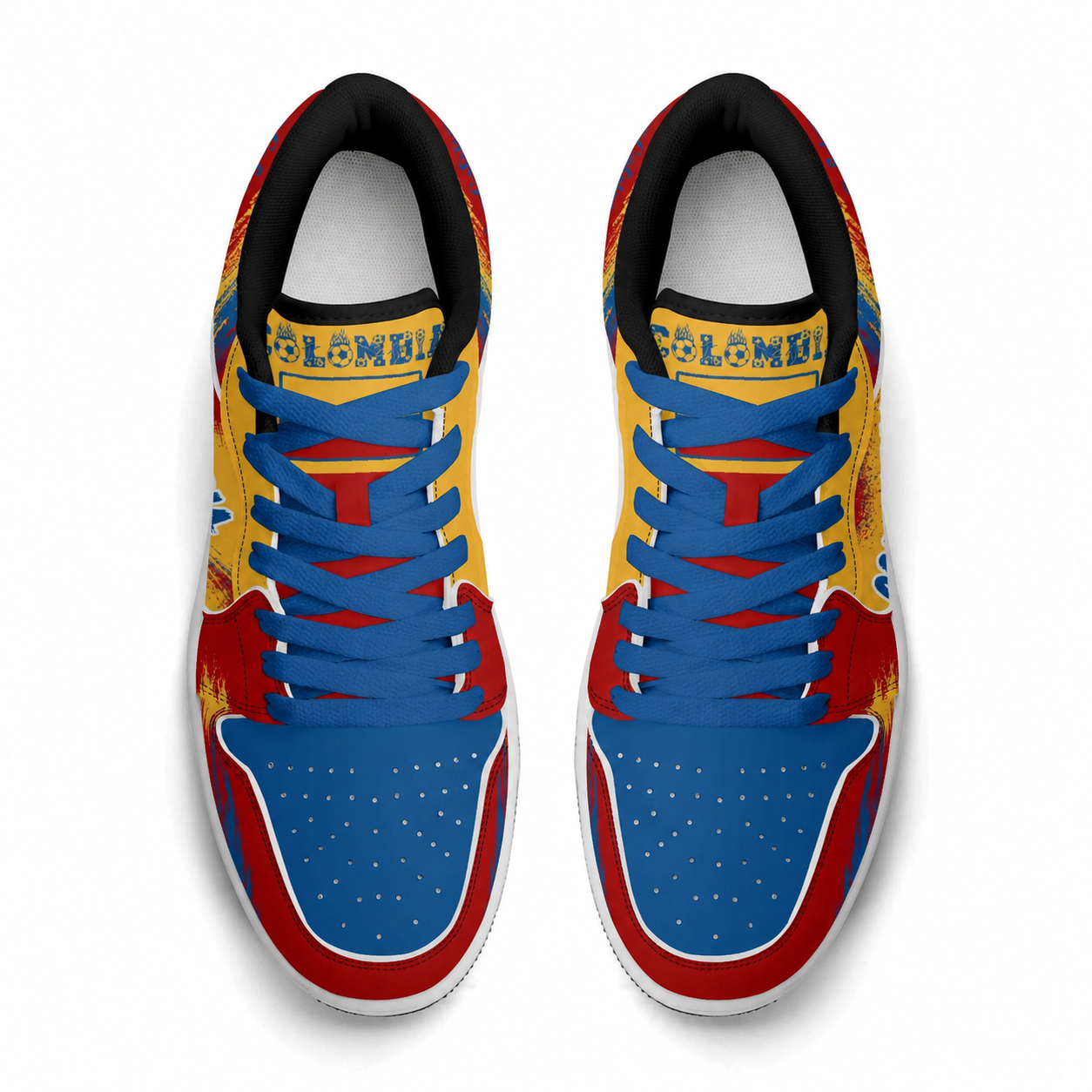 Colombia Soccer Flag Shoes - Jamrock Low Sneakers - Tierra del Café Pride
