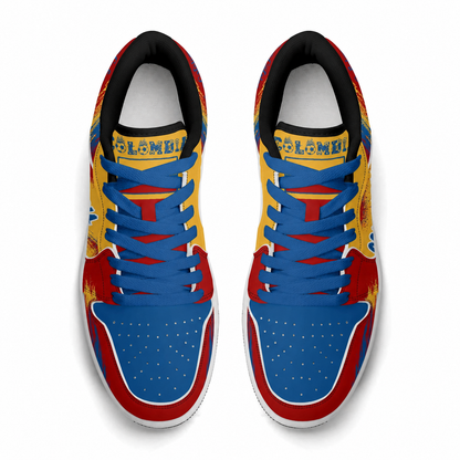 Colombia Soccer Flag Shoes - Jamrock Low Sneakers - Tierra del Café Pride