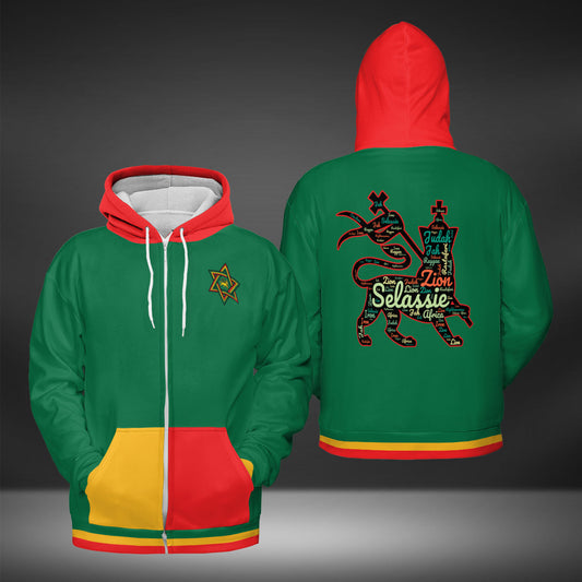 Rasta Lion Of Judah Hoodie - Green