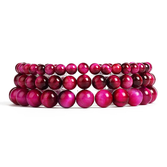 Rose Red Tiger Eye Bracelets