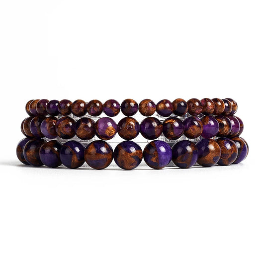 Purple Cloisonne Beaded Bracelets