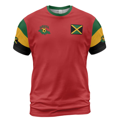 Jamaica Sports Shirt Soccer Comfort Tee - Red