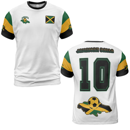 Jamaica Sports Shirt Soccer Comfort Tee - White