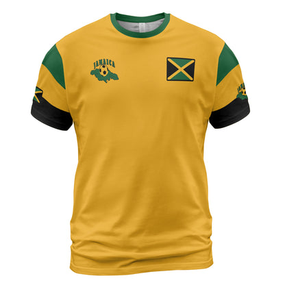 Jamaica Sports Shirt Soccer Comfort Tee - Yellow