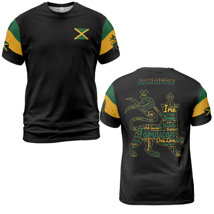 Jamaica Sports Shirt Lion Of Judah Comfort Tee - Black