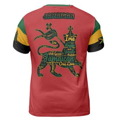 Jamaica Sports Shirt Lion Of Judah Comfort Tee - Red