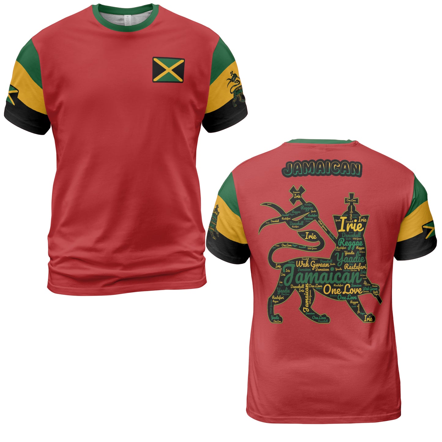 Jamaica Sports Shirt Lion Of Judah Comfort Tee - Red