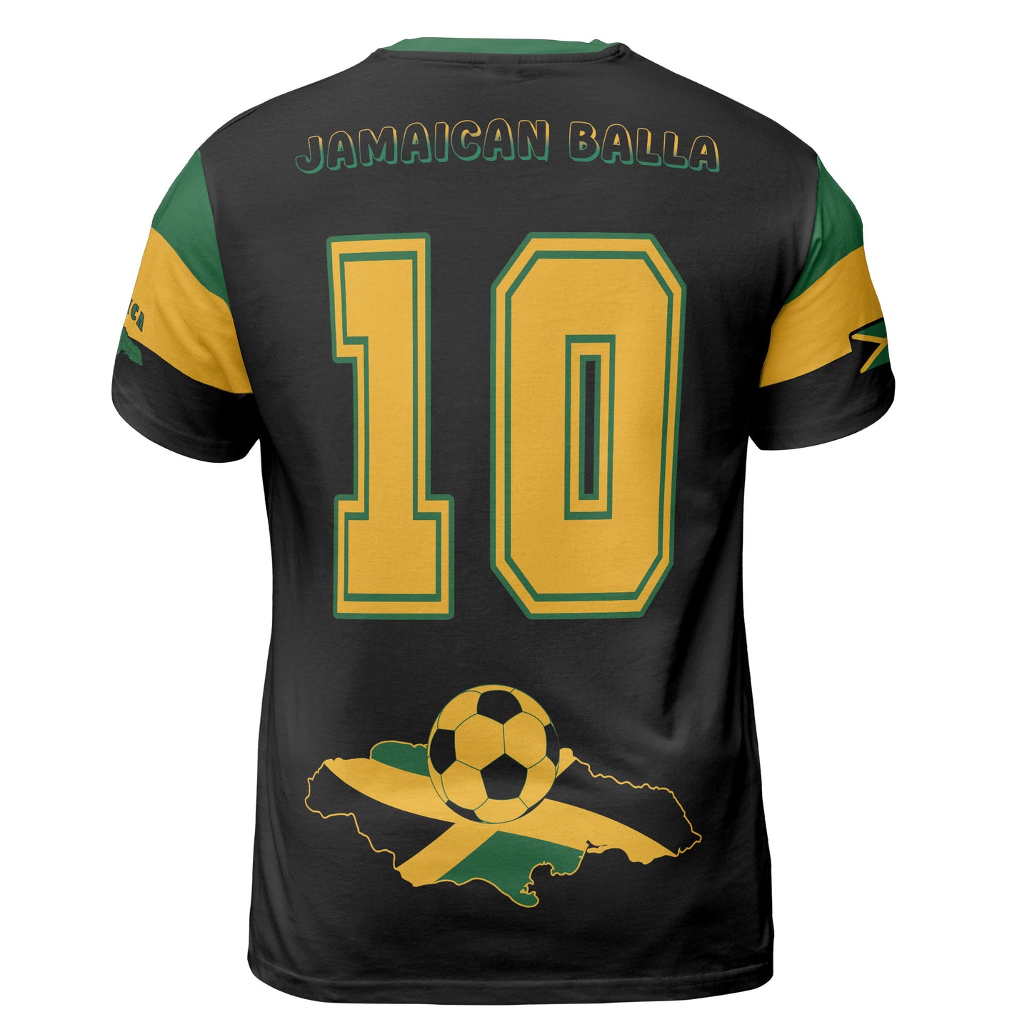 Jamaica Sports Shirt Soccer Comfort Tee - Black