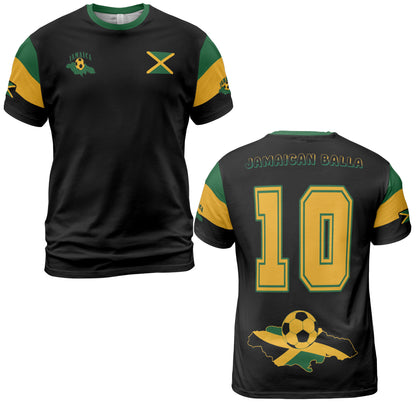 Jamaica Sports Shirt Soccer Comfort Tee - Black