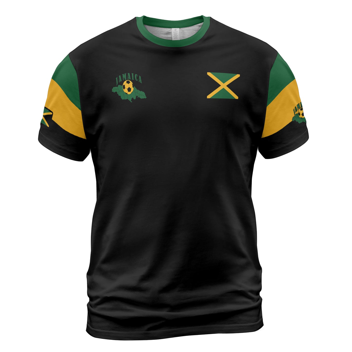 Jamaica Sports Shirt Soccer Comfort Tee - Black