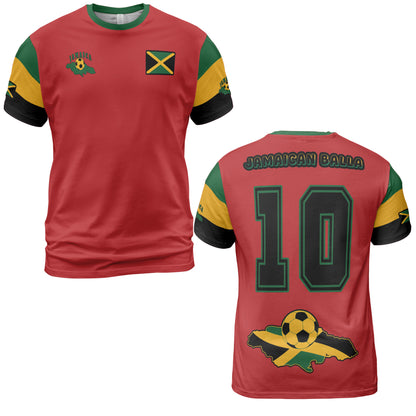 Jamaica Sports Shirt Soccer Comfort Tee - Red