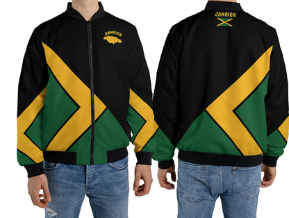 Jamaican Fleece Bomber Jacket Black