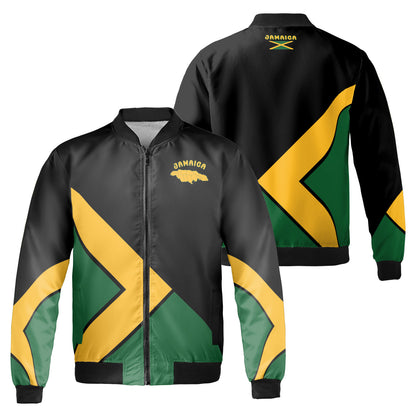 Jamaican Fleece Bomber Jacket Black