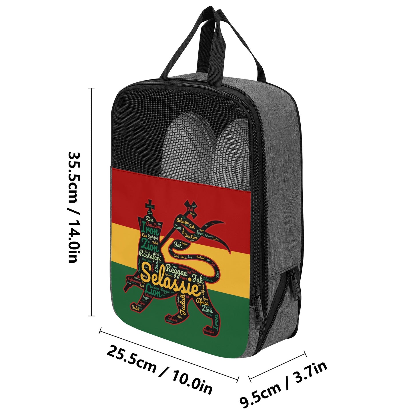 Jamrock Classics High - Jah Lion of Judah Black Shoes