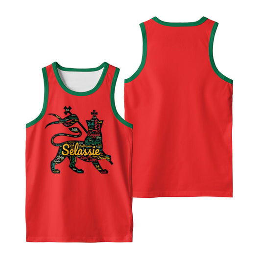 Rasta Tank Tops - Lion of Judah Red
