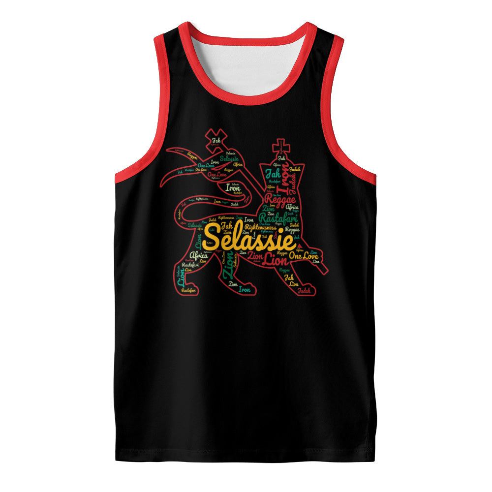 Rasta Tank Tops - Lion of Judah Black/Red