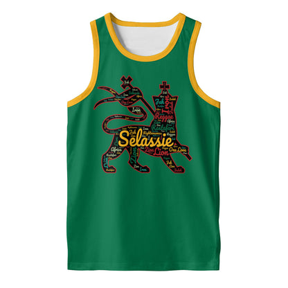 Rasta Tank Tops - Lion of Judah Green