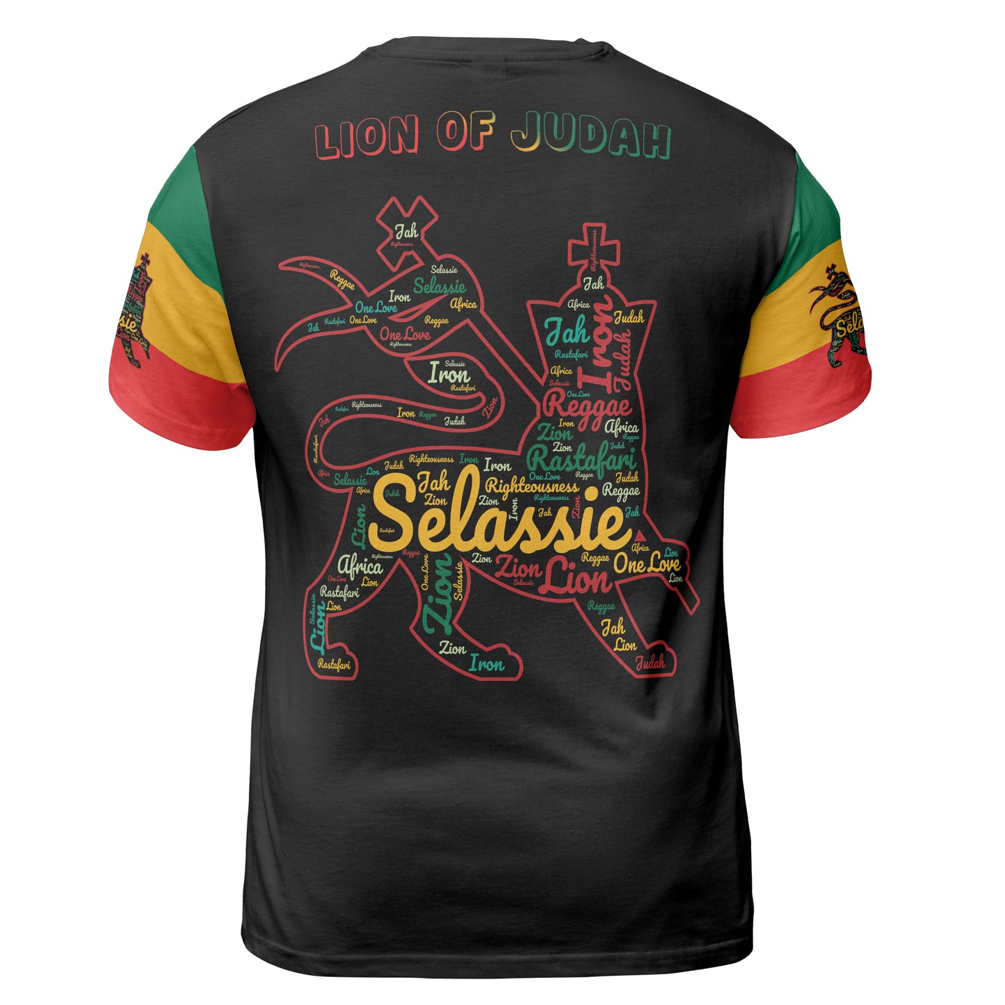 Rasta Sports Shirt Lion Of Judah Comfort Tee - Black