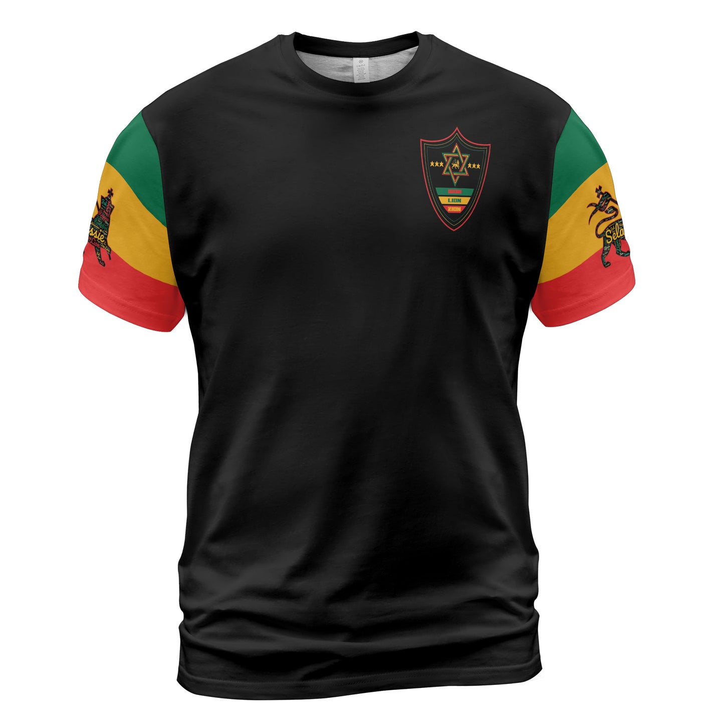 Rasta Sports Shirt Lion Of Judah Comfort Tee - Black