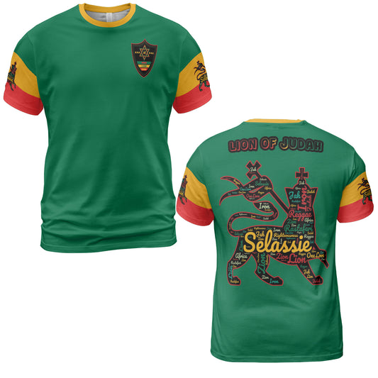 Rasta Sports Shirt Lion Of Judah Comfort Tee - Green