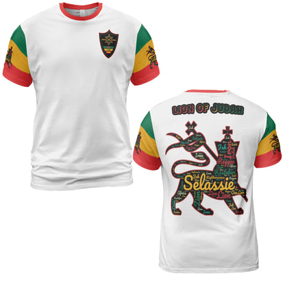 Rasta Sports Shirt Lion Of Judah Comfort Tee - White