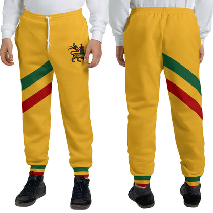 Rasta Lion Of Judah Jogger Sweatpants - Yellow